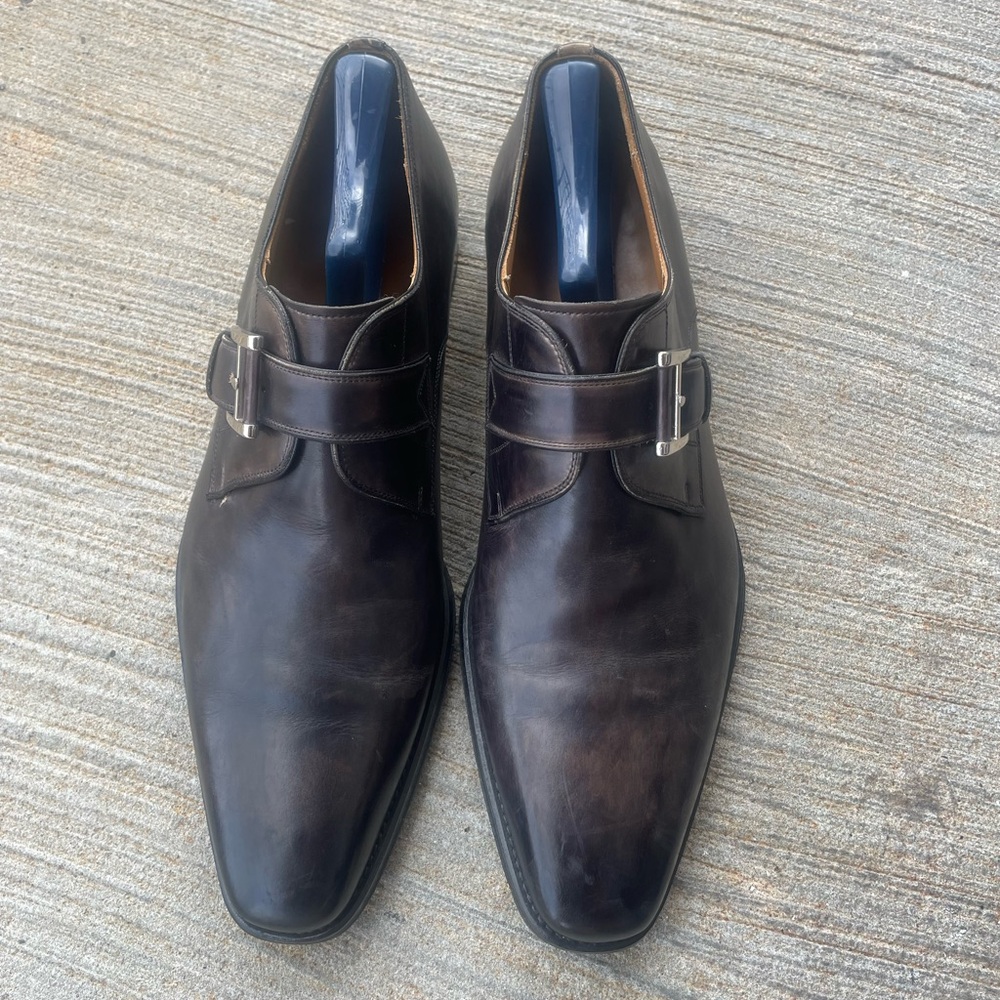 Magnanni Men's Hermosa Leather Monk Straps